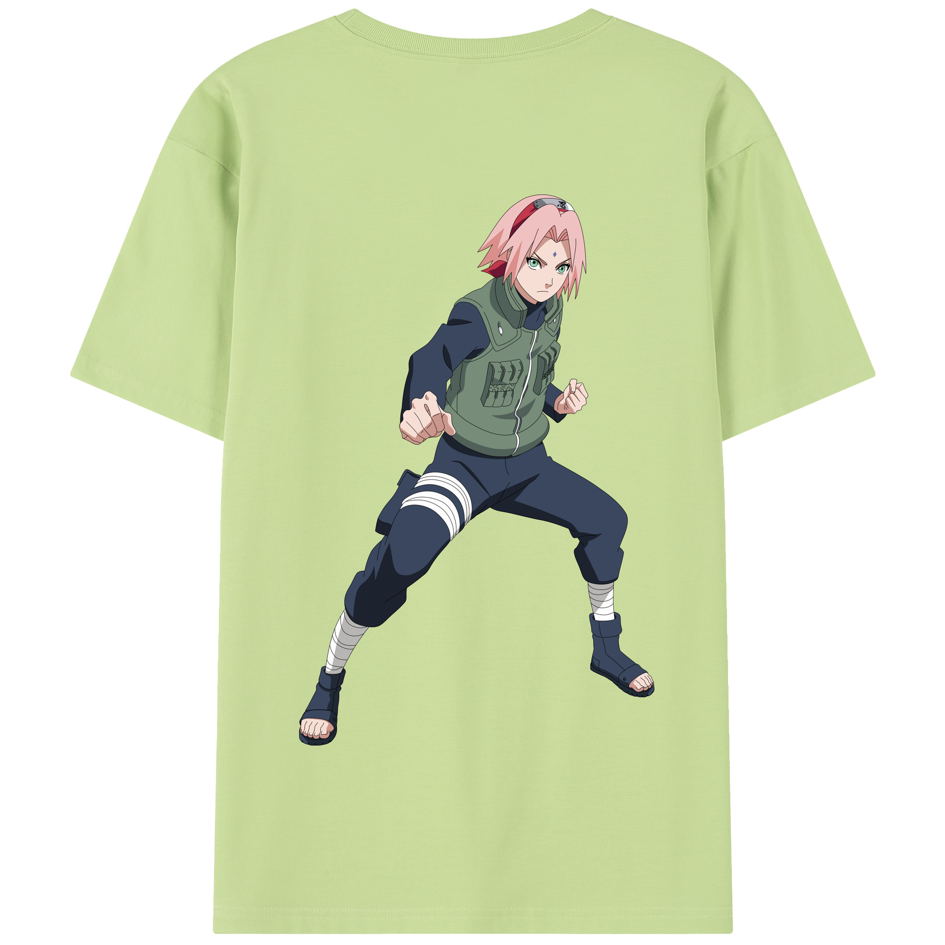 （画像用） NARUTO -ナルト- 春野サクラ Haruno Sakura 綿100％半袖Tシャツ（背面プリント）